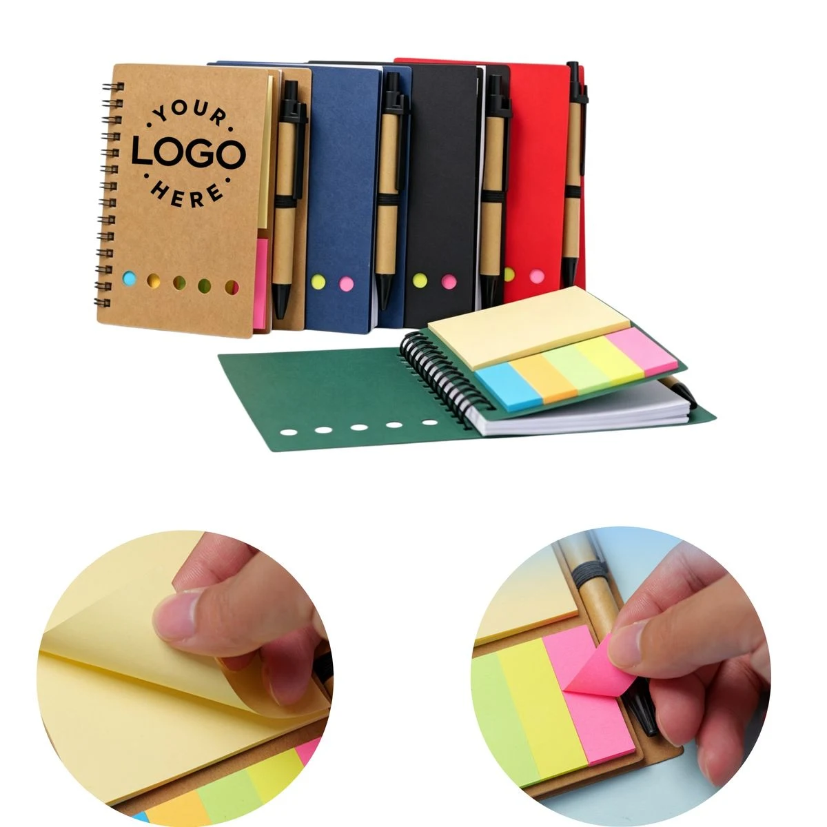 MOQ 10 Kraft Paper Spiral Notebook With Pen 1