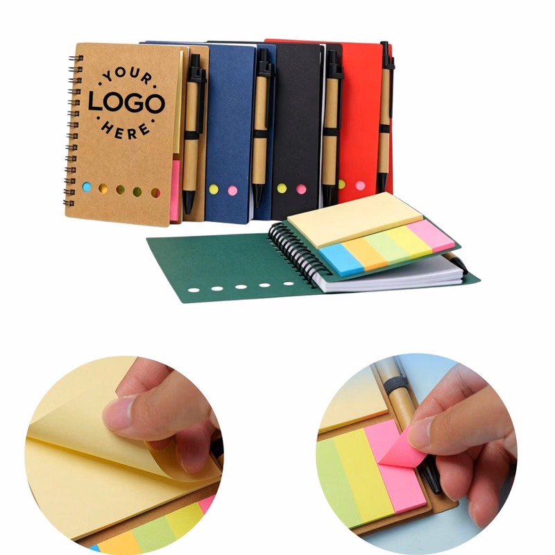 MOQ 10 Kraft Paper Spiral Notebook With Pen