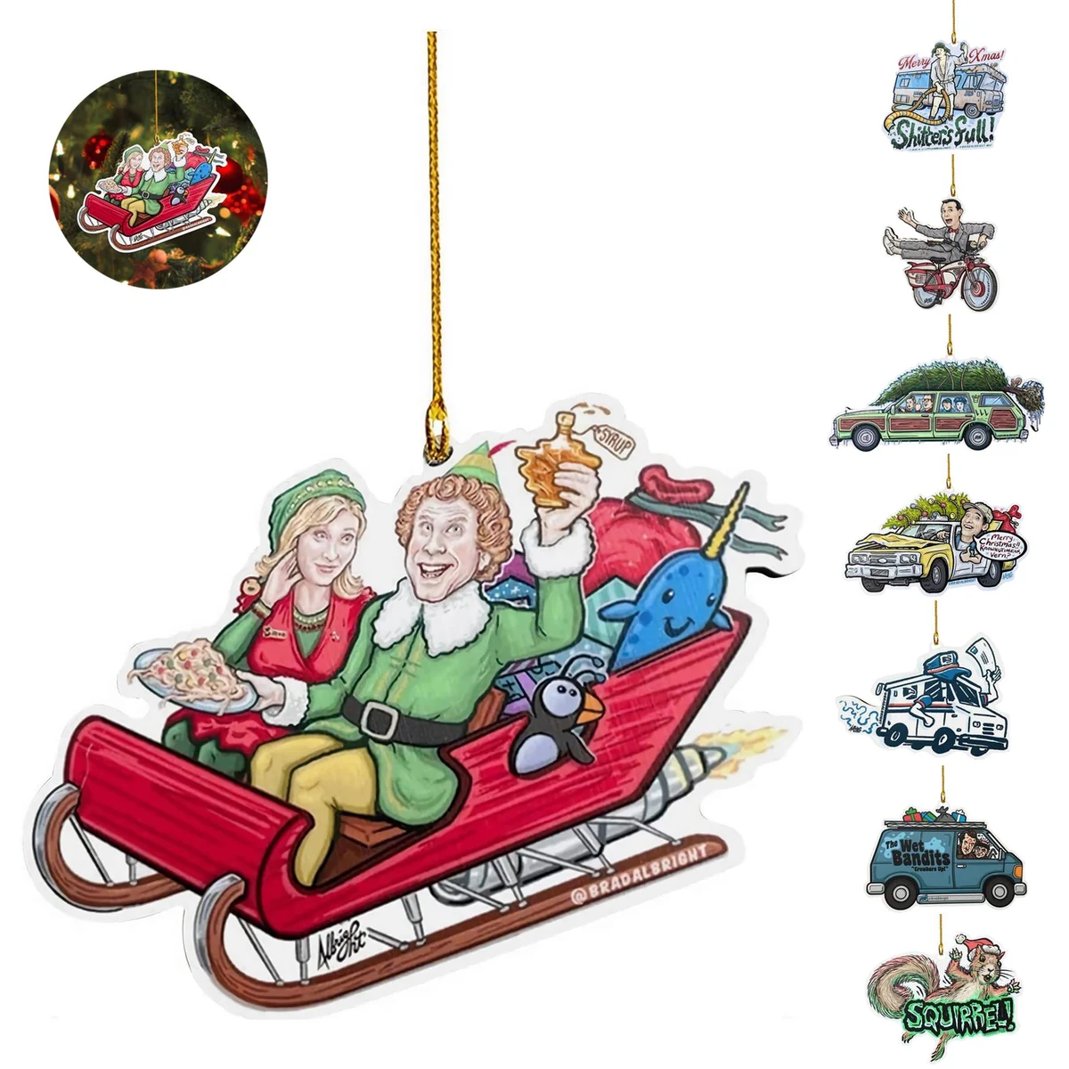 Cute Christmas Tree Hanging Decorations Ornaments Set 1