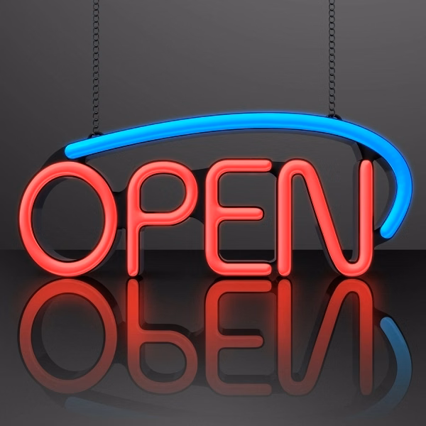 Neon LED Open Sign with A/C Adapter