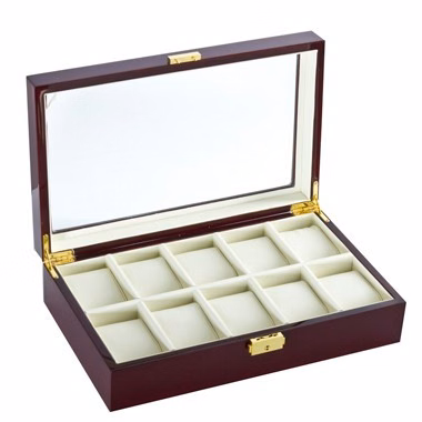 Cherry See Through 10 Watch Case - Clear Top