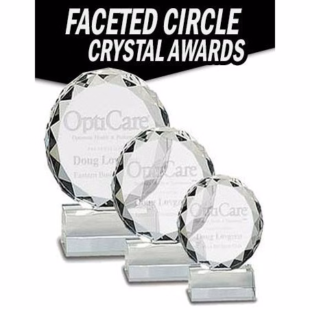 Crystal: 3" Round Facet Cut on Clear base