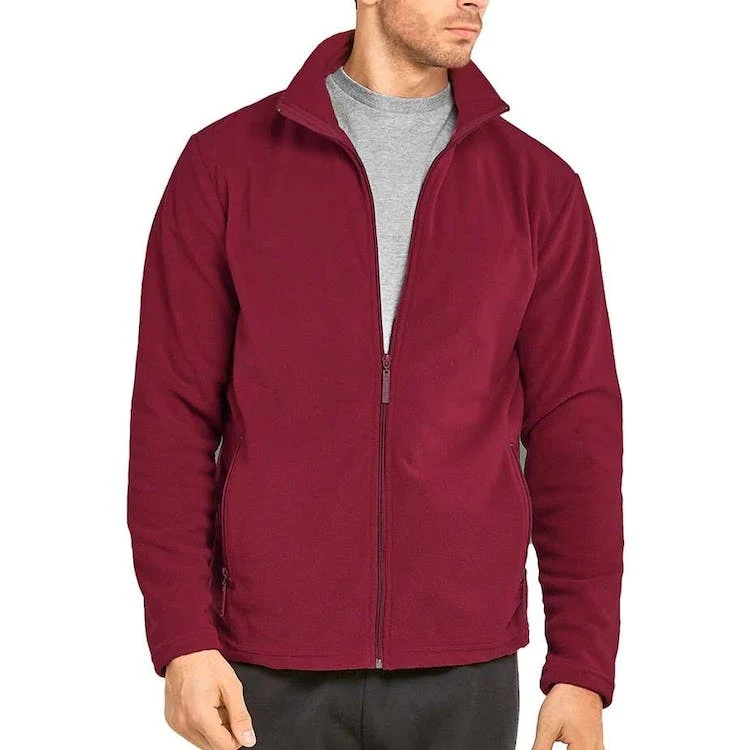 Men's Polar Fleece Jackets - Small Burgundy 1