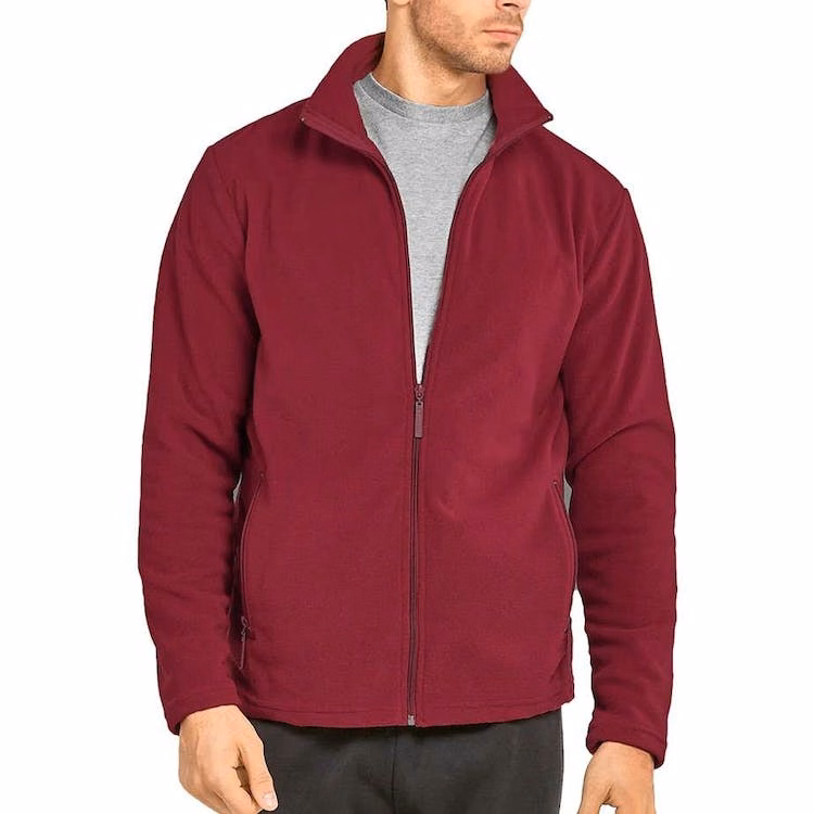 Men's Polar Fleece Jackets - Small Burgundy