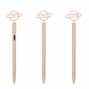 Earth Shaped Paper Clip Twist Metal Pen