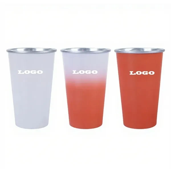 16oz Disposable Color Changing Aluminum Pint Cups for Commutes, Fitness and Travel 1
