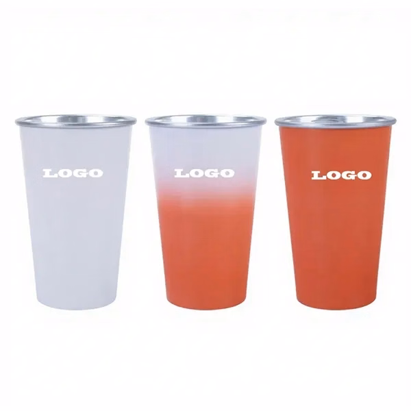 16oz Disposable Color Changing Aluminum Pint Cups for Commutes, Fitness and Travel