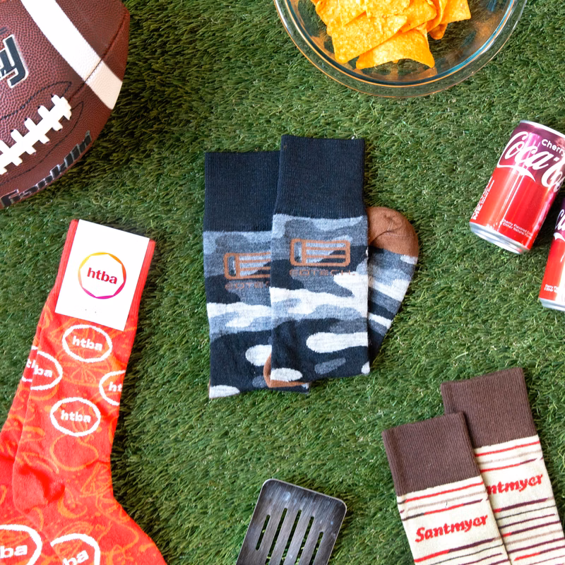 Patterned Super Bowl Socks - Game Day Designs for Football Fans - American Made