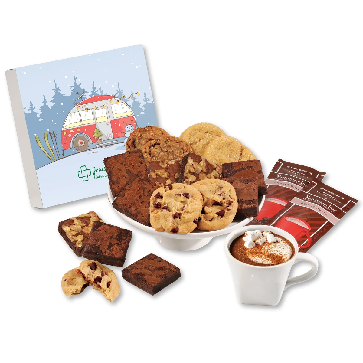 Gourmet Cookie & Brownie Gift Box with Camper Sleeve 1