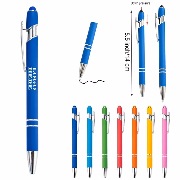 Custom Aluminum 2-in-1 Stylus Pen with Grip — Touchscreen & Writing Tool