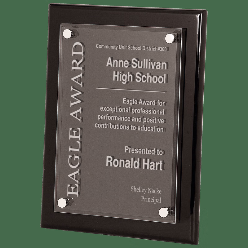 Piano Finish Floating Acrylic Plaque
