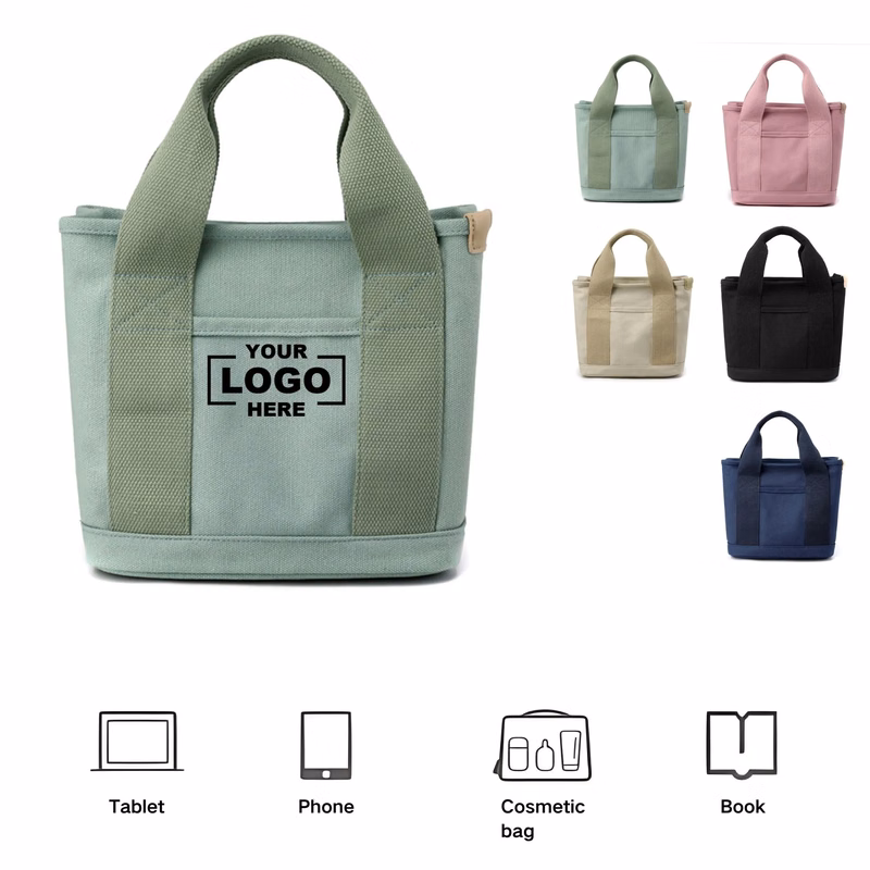 Multi Pocket Canvas Tote Bag
