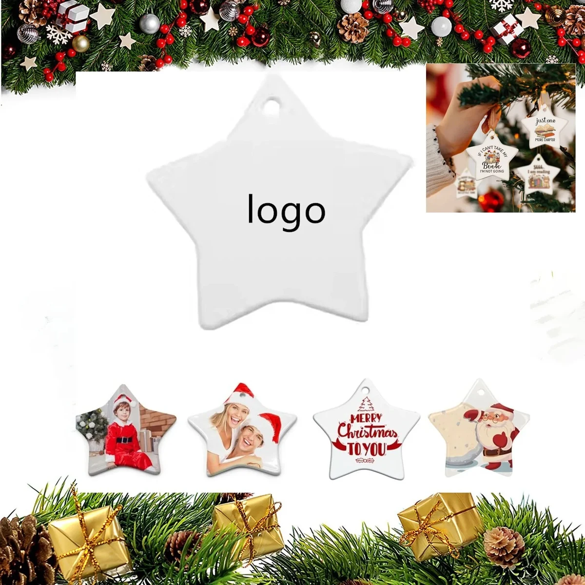Star Shape Ceramic Christmas Ornament 1