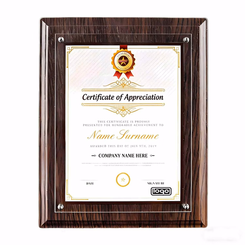 Certificate Diploma Sturdy Made Of Solid Wood Frame