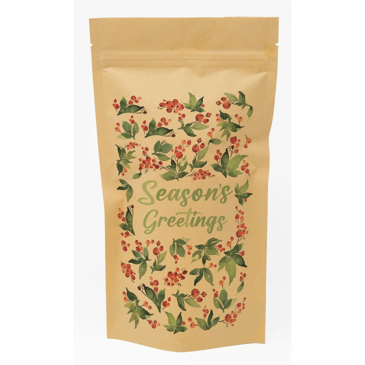 Holly Predesigned Kraft Barrier Pouch (6"W x 11"H x 3"D) 1