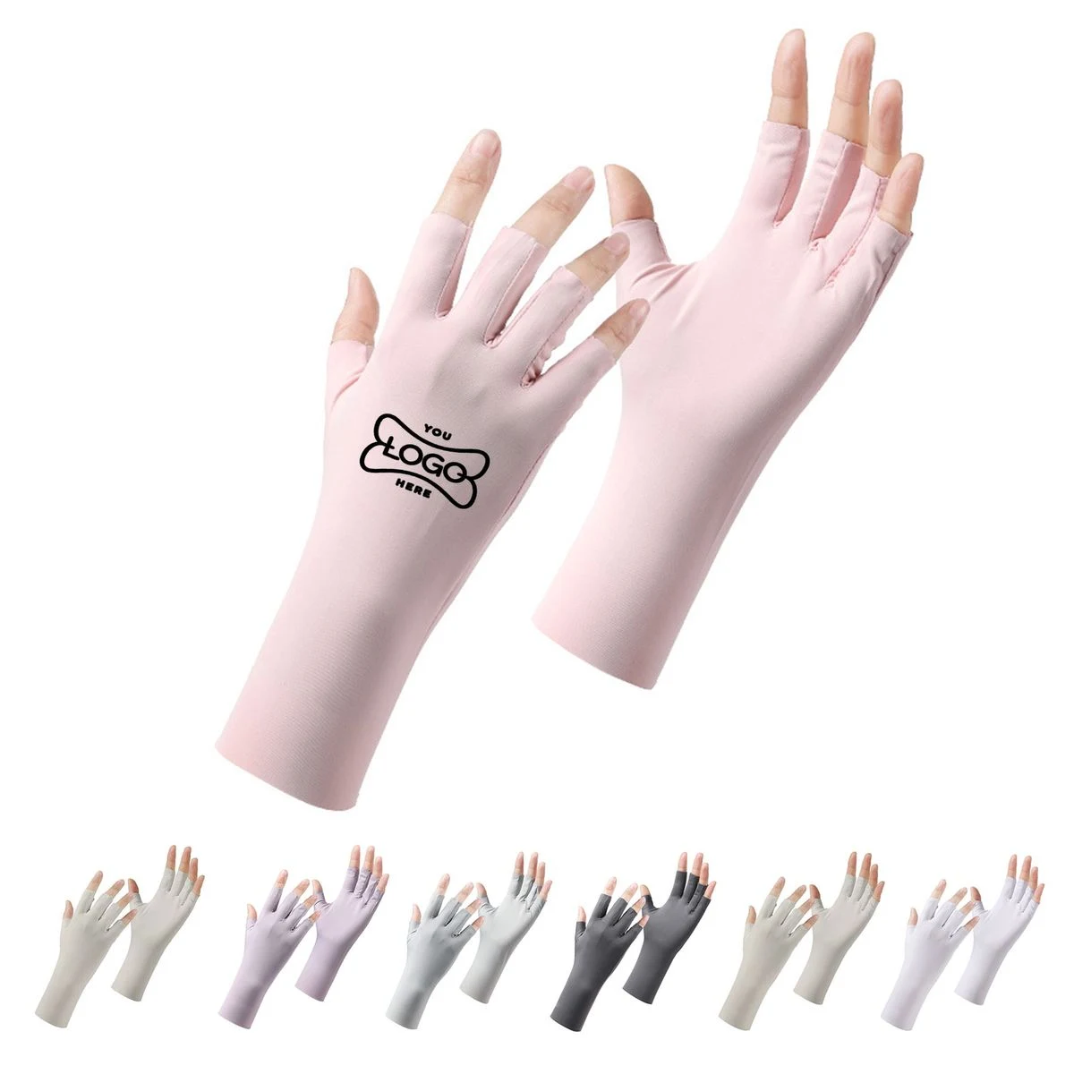 Fingerless Ice Silk UV Protection Gloves 1