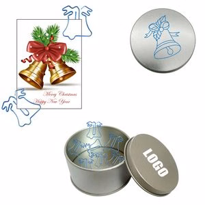 Christmas Bell Shaped Paper Clips with Tin Box