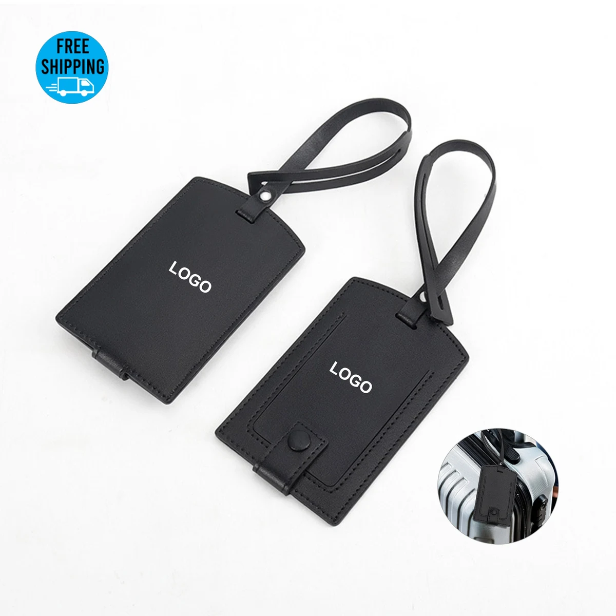 Genuine Leather Luggage Tag for Suitcase 1