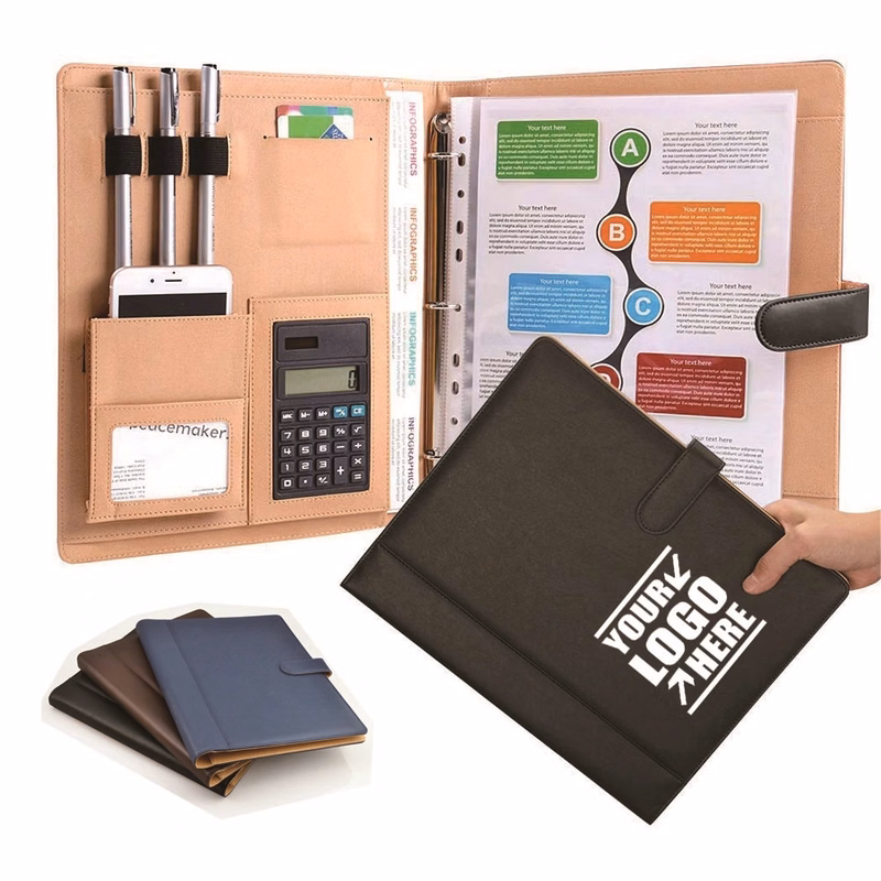 3 Ring Binder Portfolio with Calculator