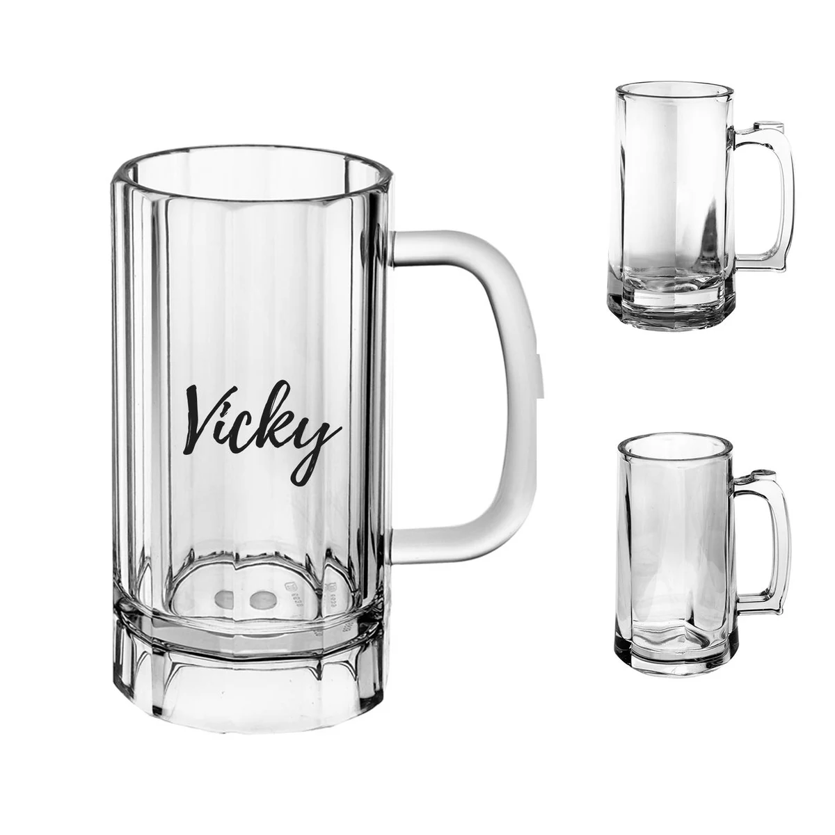 Beer Acrylic Clear Plastic Mug w/ Handle 1