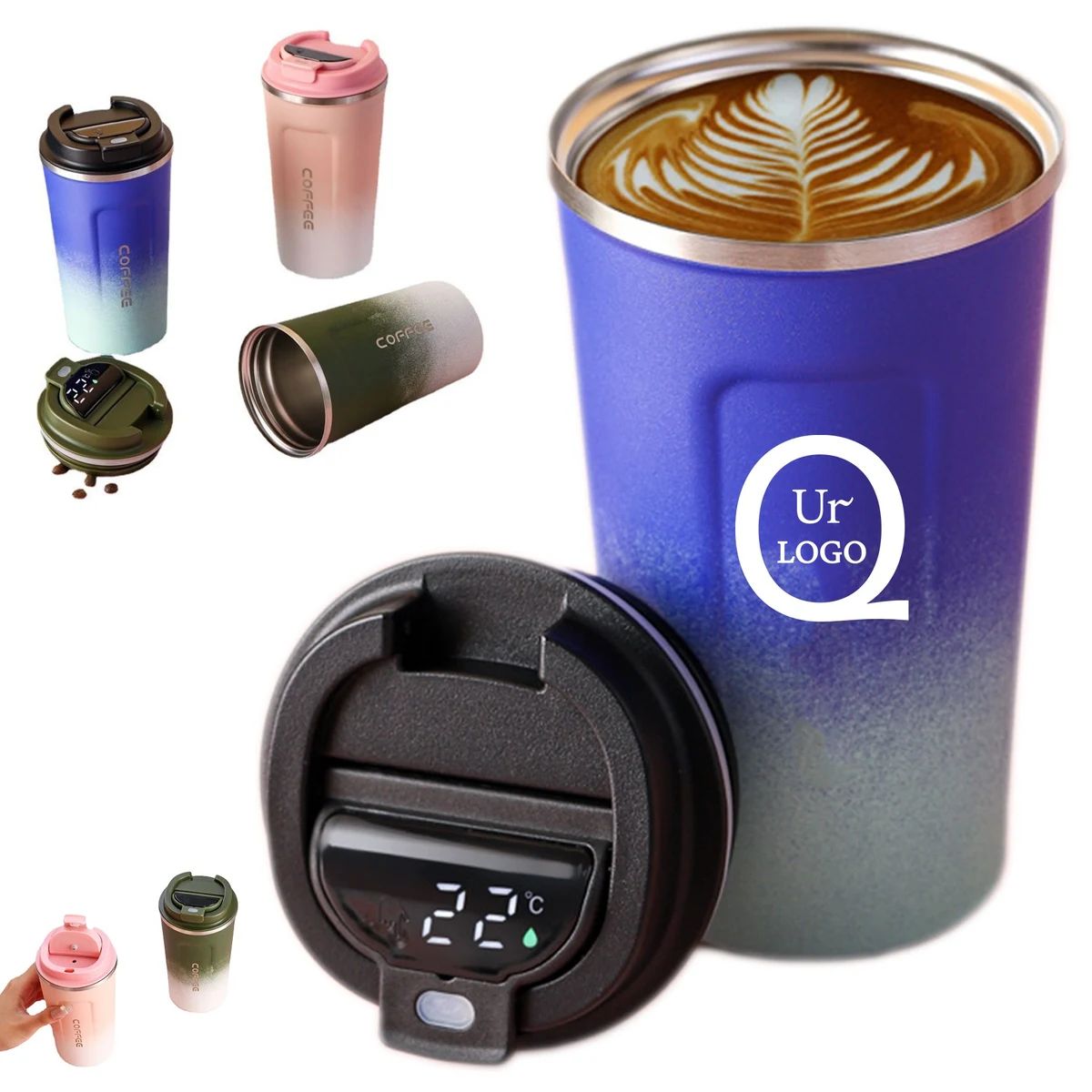 12Oz Gradient Colors Smart Coffee Tumbler 1