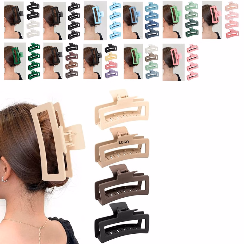Oversized Matte Non slip Rectangle Hair Clips