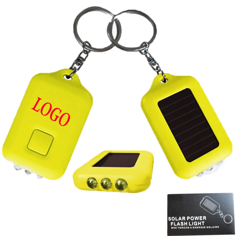 Mini Solar Energy Power LED Keychain Flashlight Torch 1
