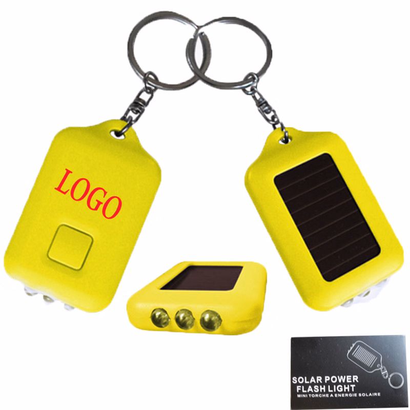 Mini Solar Energy Power LED Keychain Flashlight Torch