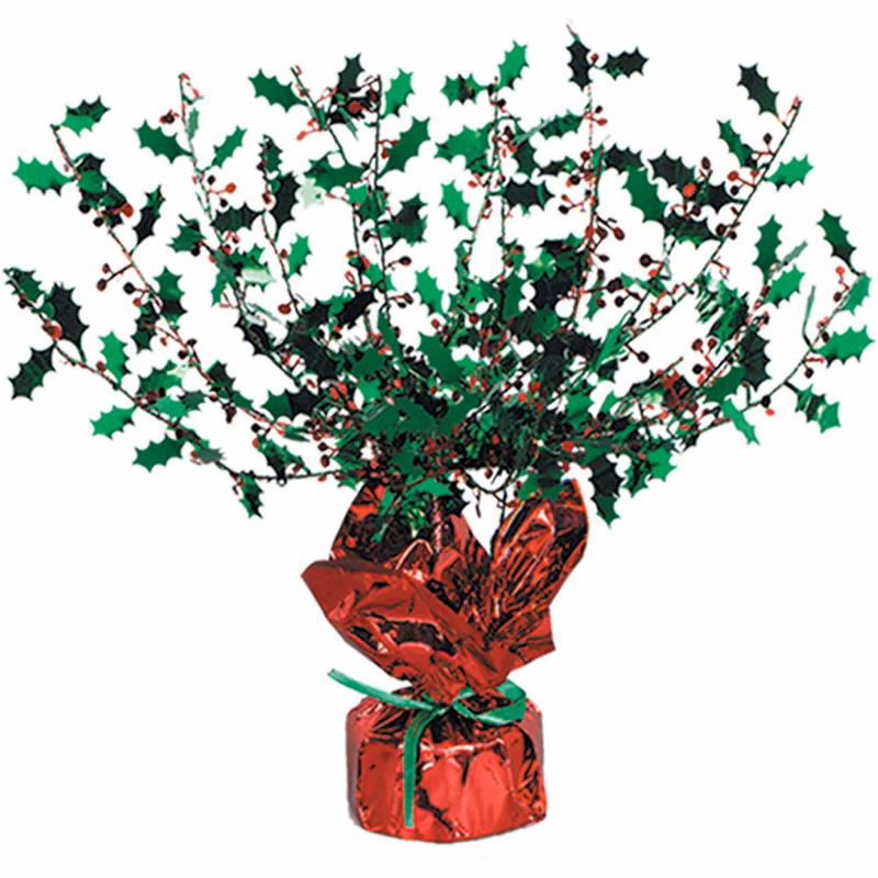 Holly & Berry Centerpieces - Red & Green 15"