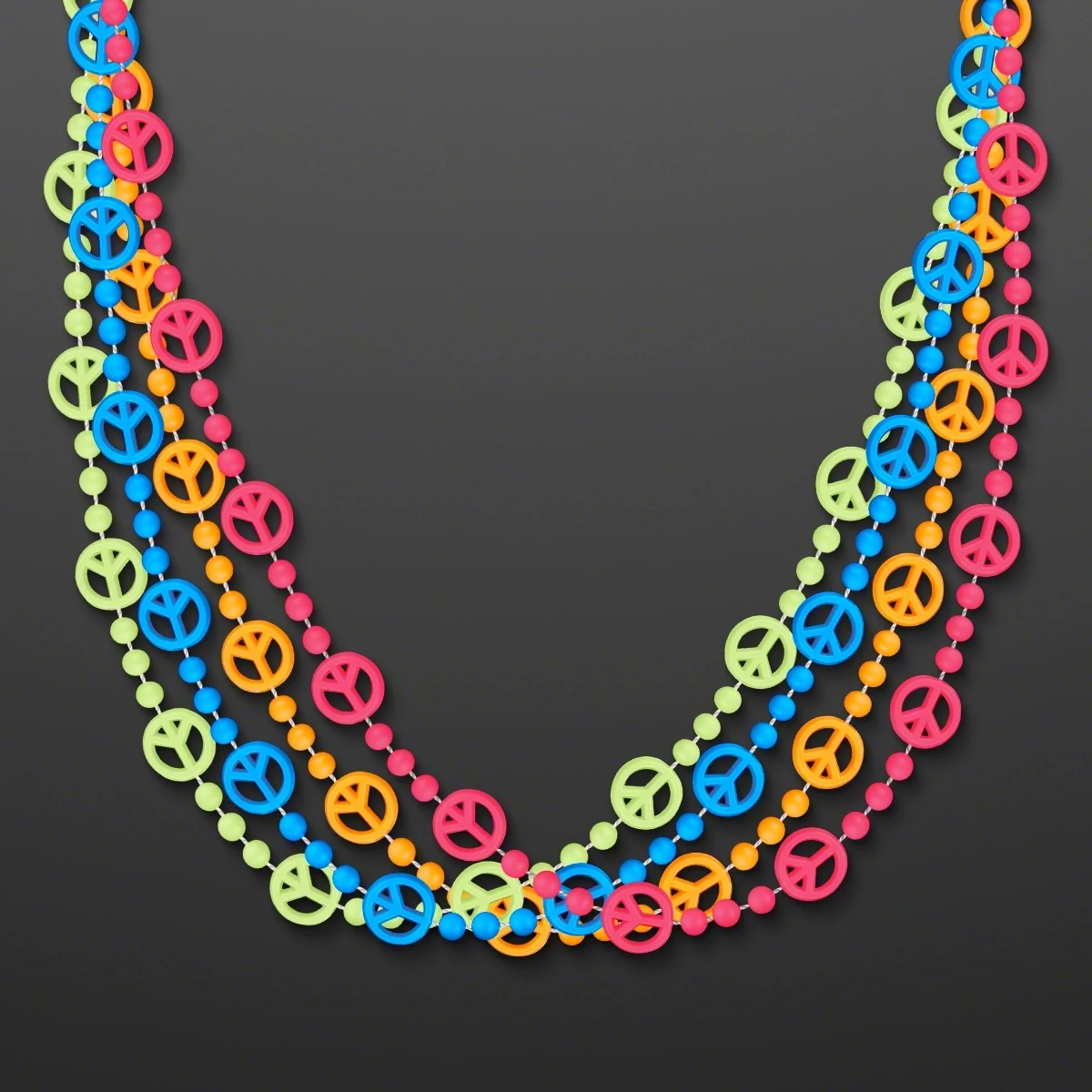 Peace Sign Bead Necklaces (NON-LIGHT UP) 1