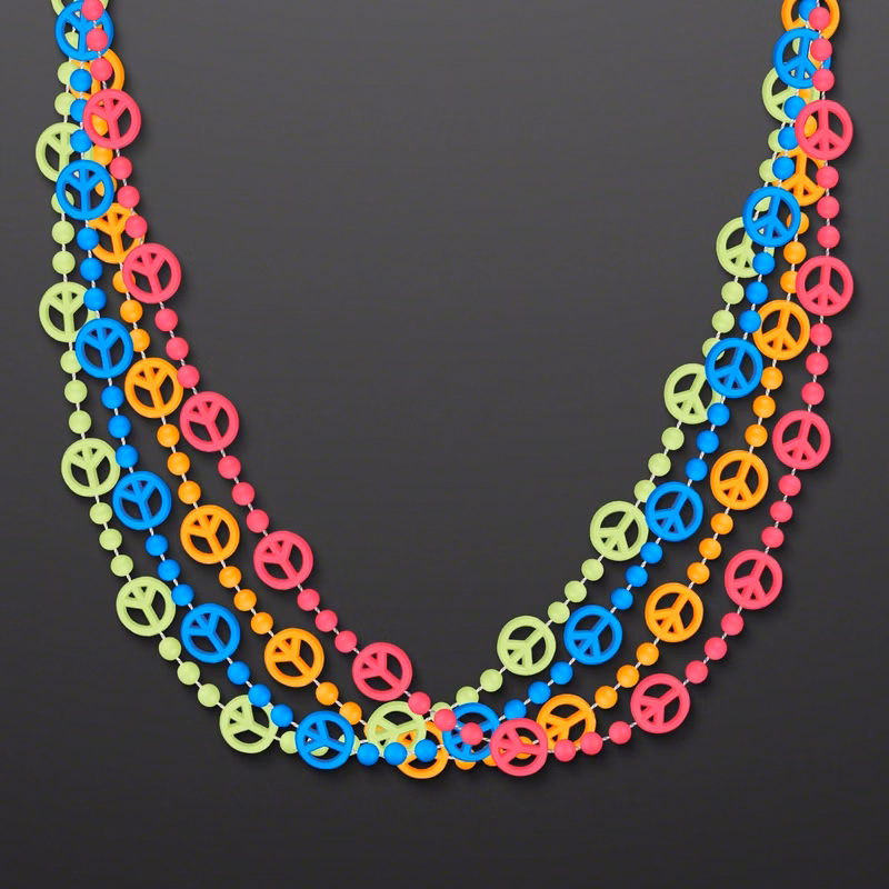 Peace Sign Bead Necklaces (NON-LIGHT UP)