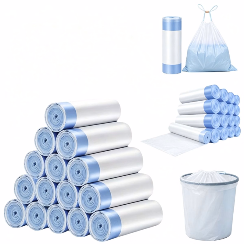 Thick White Drawstring Garbage Bag