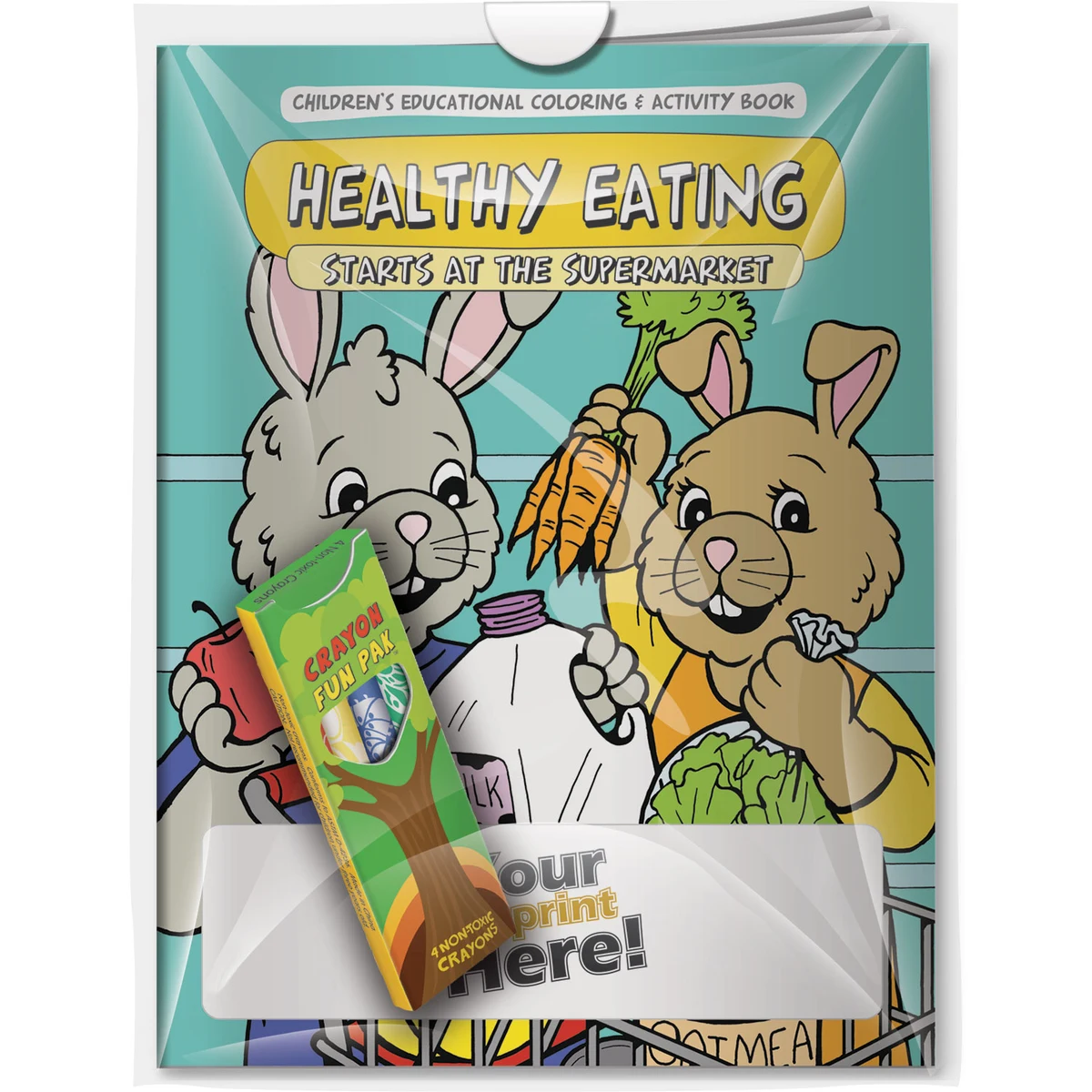 Combo Pack - CB1039 Coloring Book & 4-Pack of Crayons in a Poly Bag 1