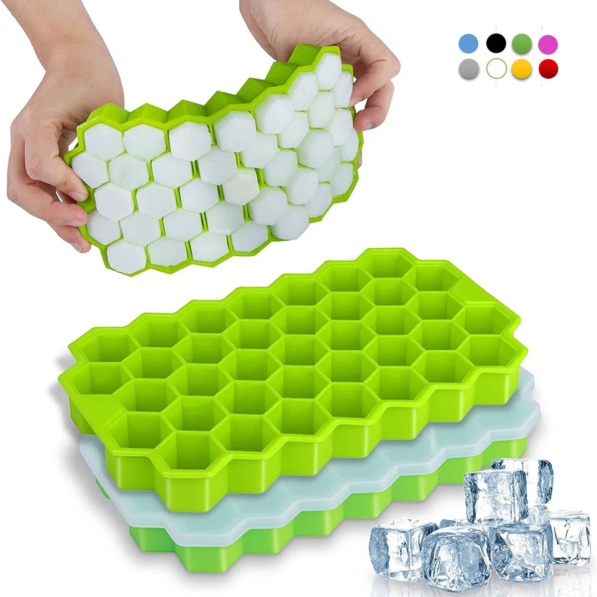 Silicone Stackable Ice Cube Tray With Lid 1