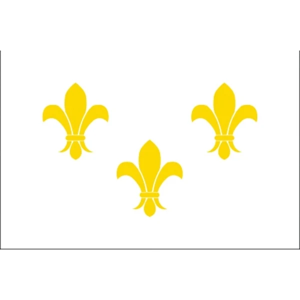 Special Historical Stick Flag - White Fleur de Lis 1
