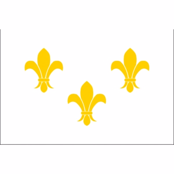 Special Historical Stick Flag - White Fleur de Lis