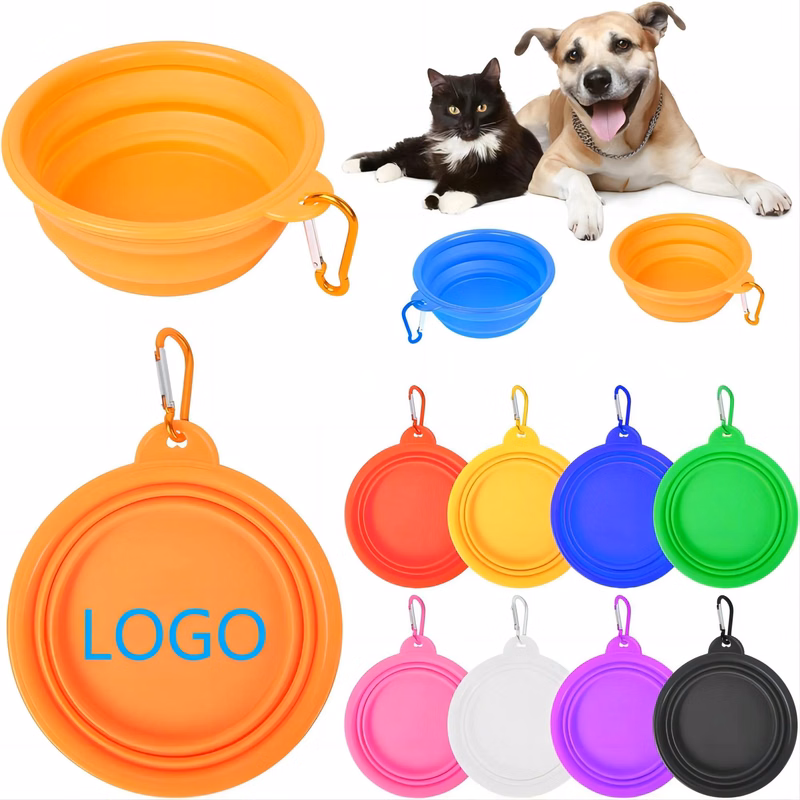 Collapsible Pet Dog Bowl With Carabiner