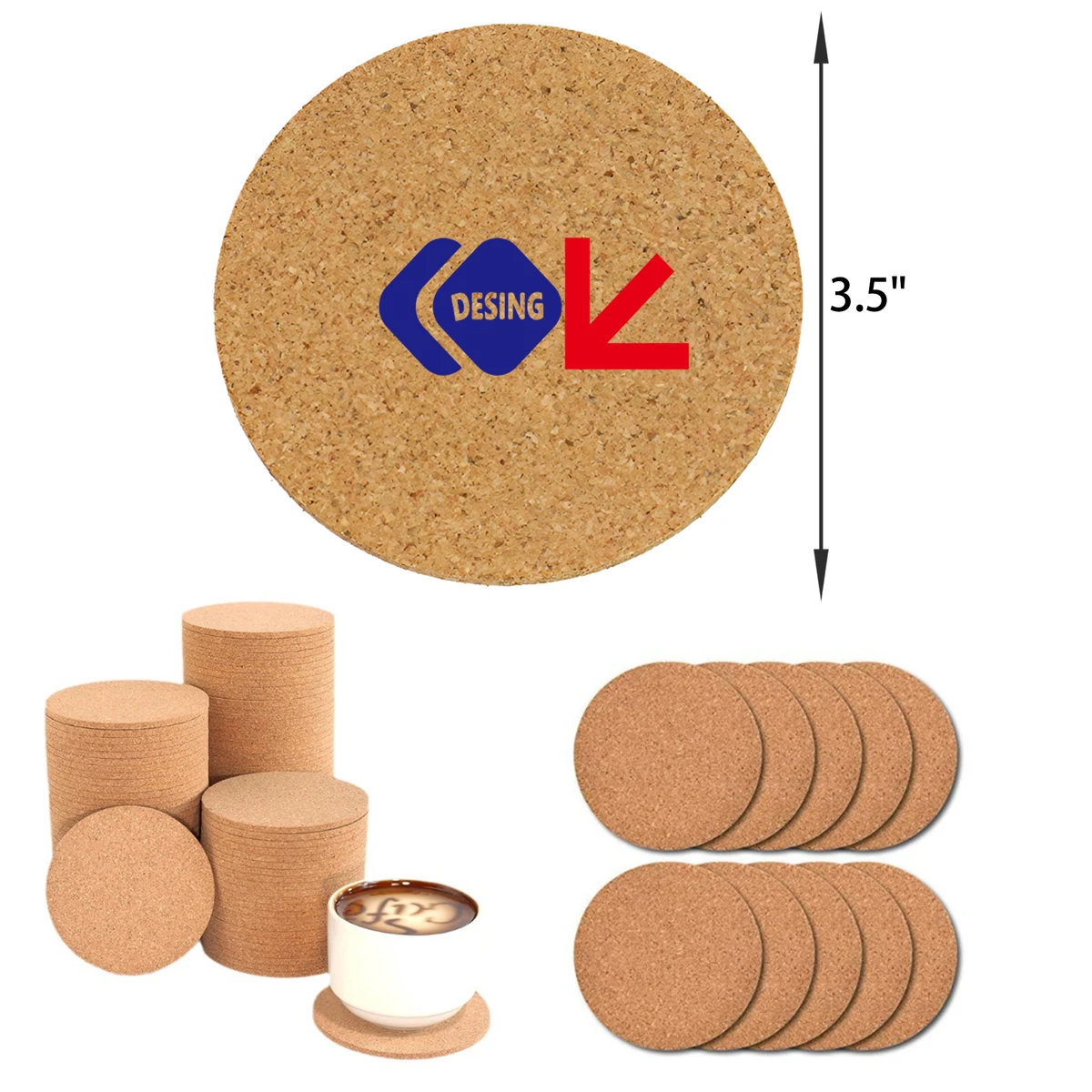 MOQ 50 PCS Heat Insulating Round Corkwood Coaster 1