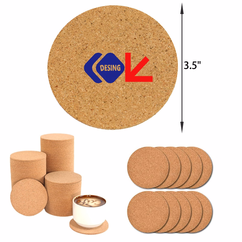 MOQ 50 PCS Heat Insulating Round Corkwood Coaster