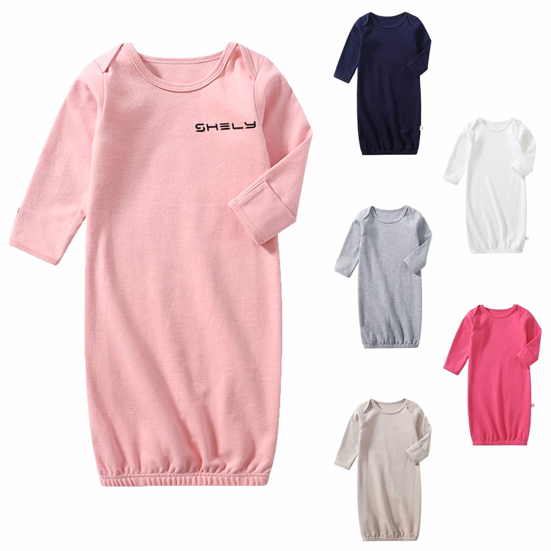 Organic Cotton Baby Sleep Gown Elastic Scallop Trim