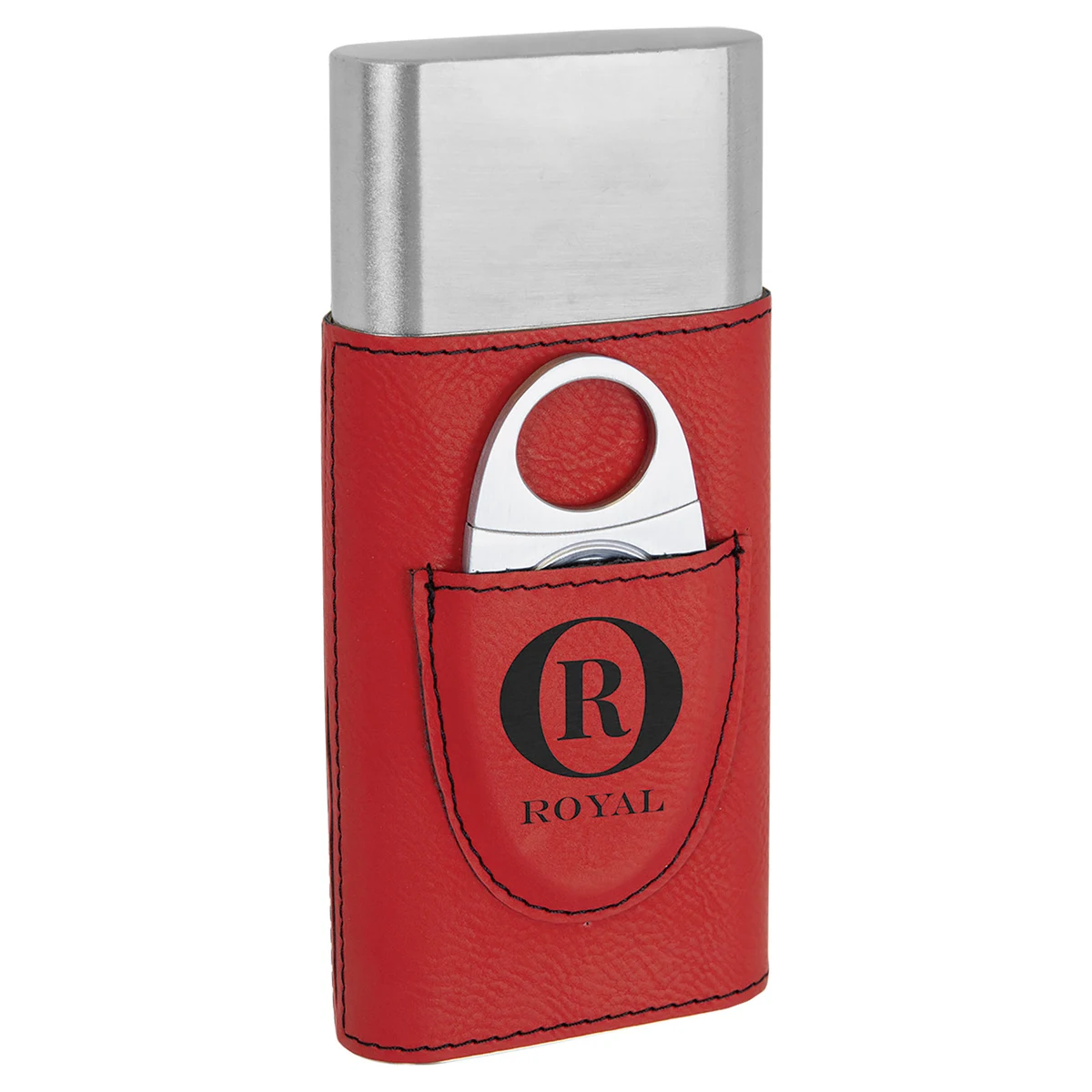 Red Leatherette Cigar Case with Cutter 1