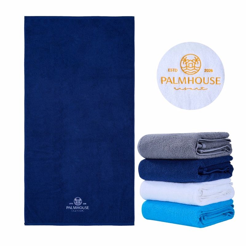Embroidered 100% Cotton Beach Towel