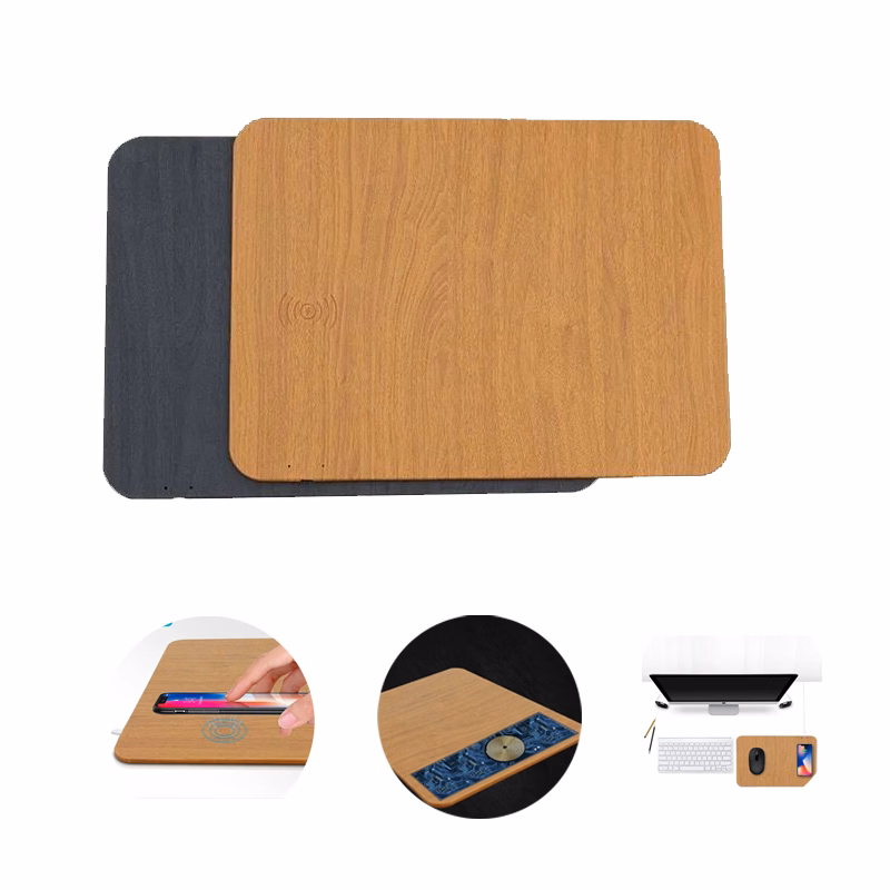 Wood Grain Wireless Charging Mouse Pad