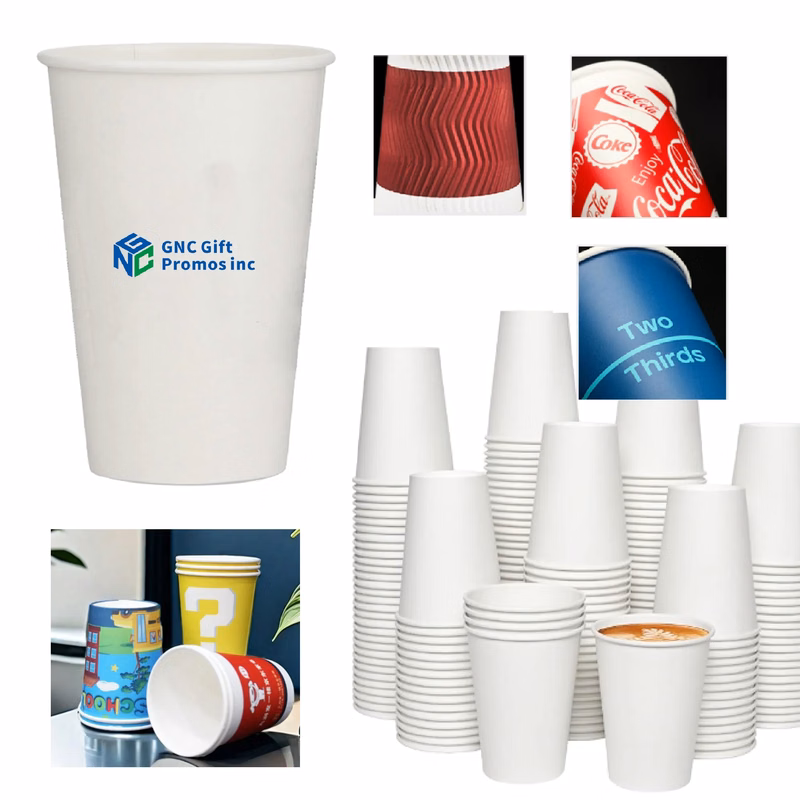Disposable Paper Cups With Colorful Logo Printing