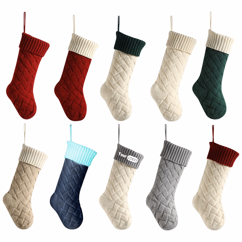 Acrylic Cozy Knitted Stockings For Christmas