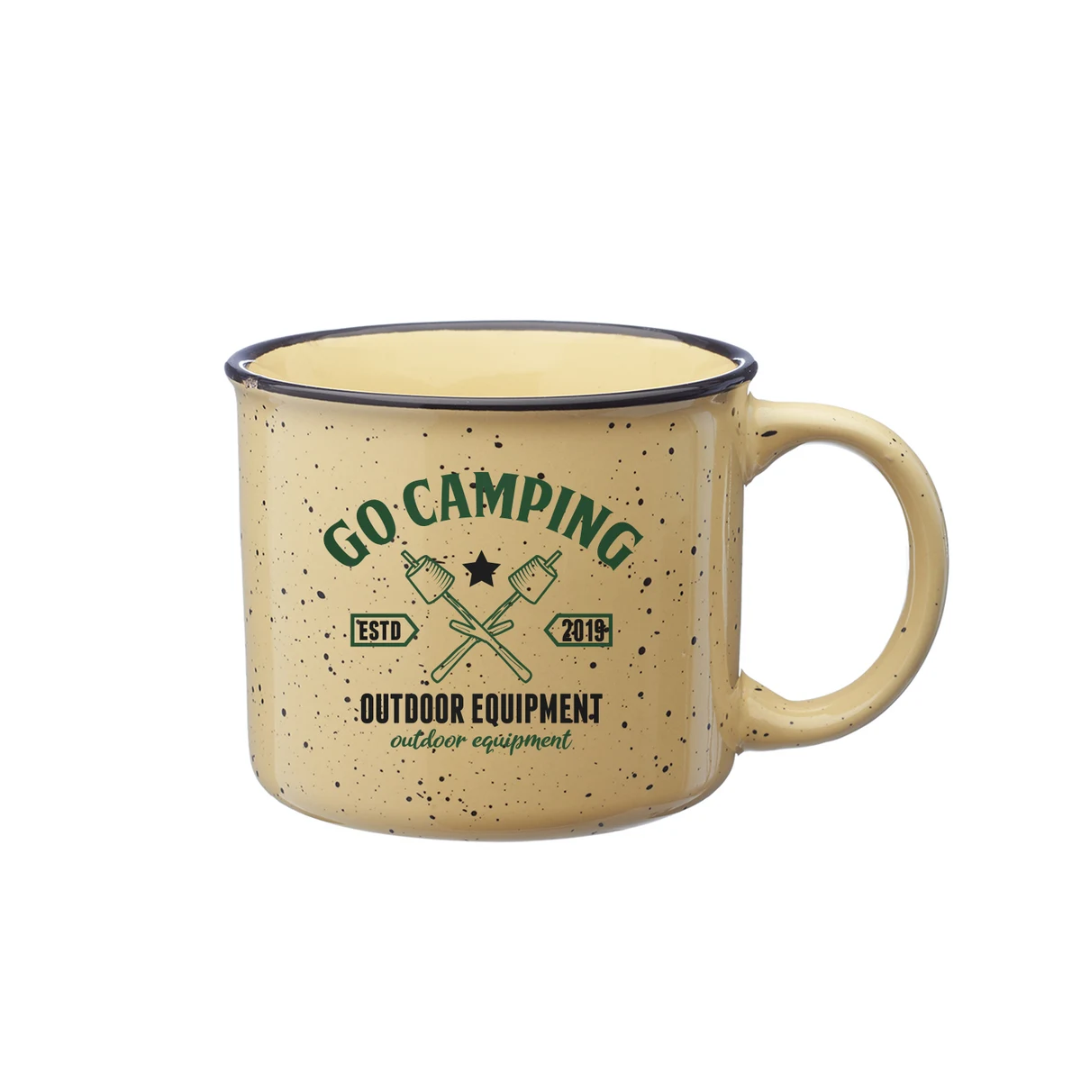 13 oz. Ceramic Campfire Custom Coffee Mug (2 Color Imprint) 1