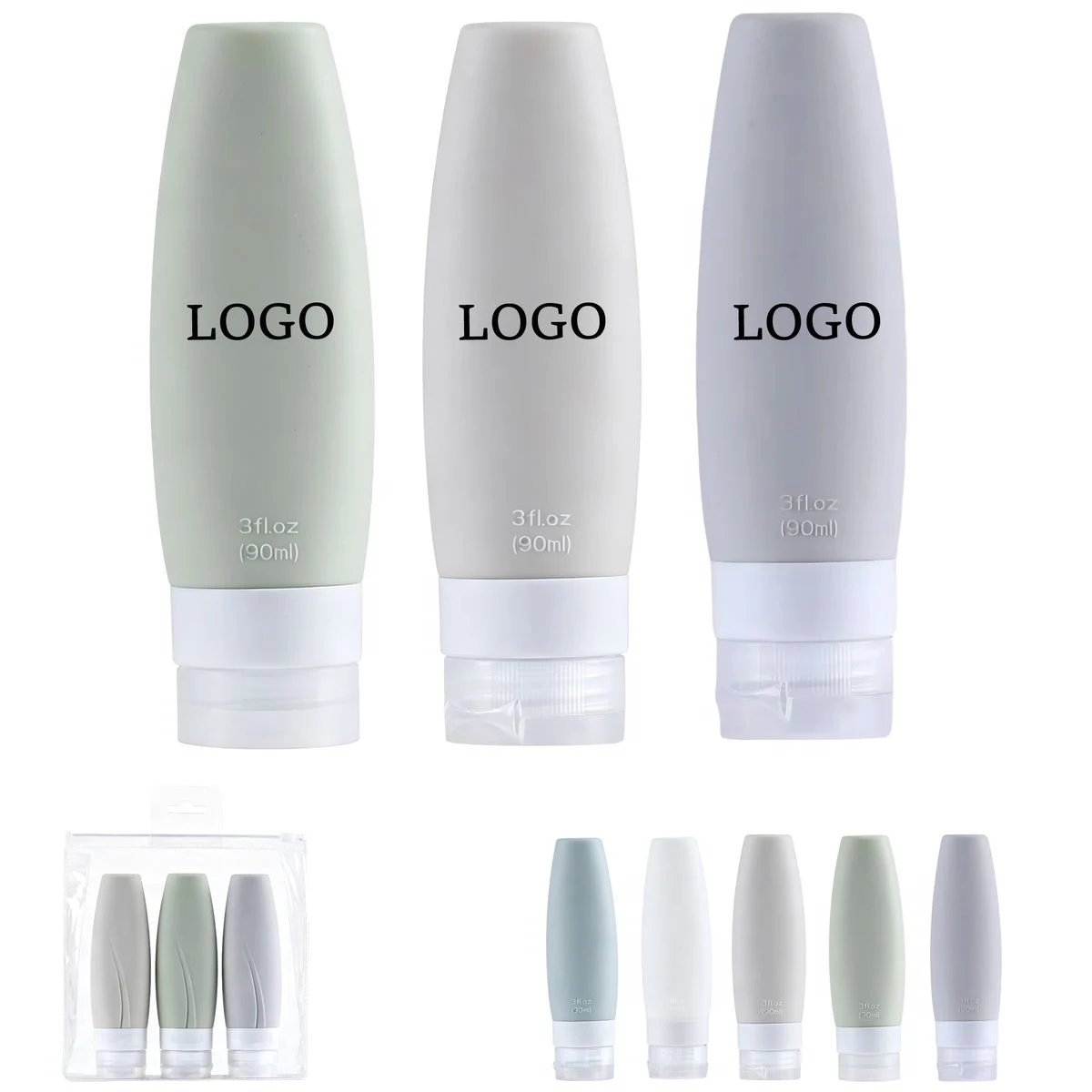 MOQ 10 Piece Silicone Toiletry Bottle Set 1