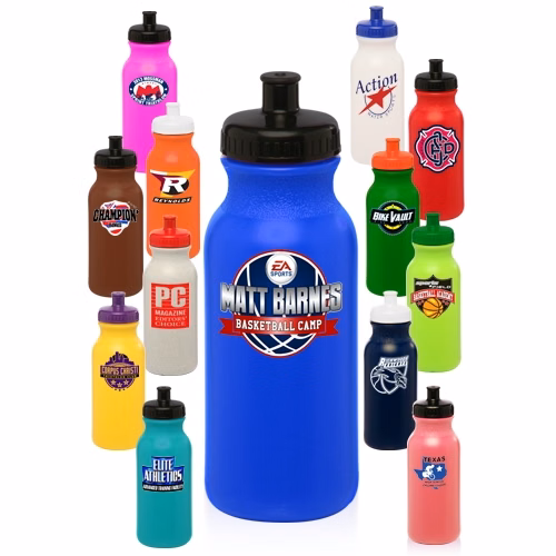 20 oz Custom Plastic Water Bottle