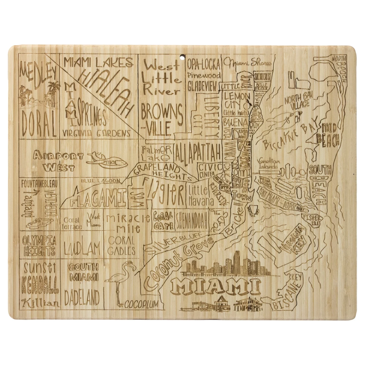 Miami City Life Bamboo Cutting & Serving Board 1