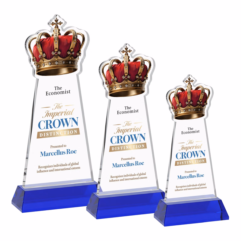Crown VividPrint™ Award on Hartford Base - Blue